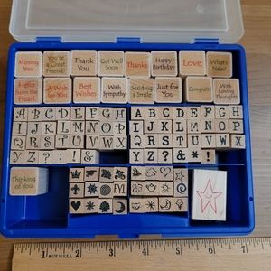 Mini stamps in plastic case
